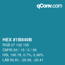 Color code: HEX #1B849B | qconv.com