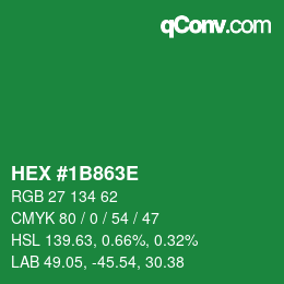 Color code: HEX #1B863E | qconv.com