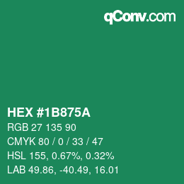 Color code: HEX #1B875A | qconv.com