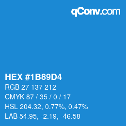 Color code: HEX #1B89D4 | qconv.com