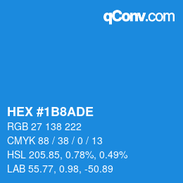 Color code: HEX #1B8ADE | qconv.com