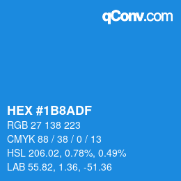 Color code: HEX #1B8ADF | qconv.com