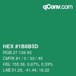 Color code: HEX #1B8B5D | qconv.com