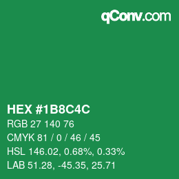 Color code: HEX #1B8C4C | qconv.com