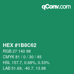Color code: HEX #1B8C62 | qconv.com