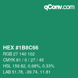 Color code: HEX #1B8C66 | qconv.com