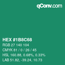 Color code: HEX #1B8C68 | qconv.com