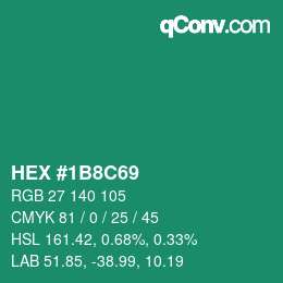 Color code: HEX #1B8C69 | qconv.com
