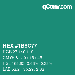 Color code: HEX #1B8C77 | qconv.com