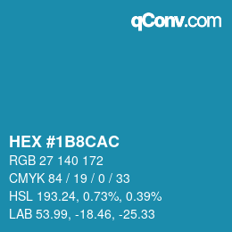 Color code: HEX #1B8CAC | qconv.com