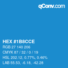 Color code: HEX #1B8CCE | qconv.com