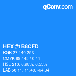 Color code: HEX #1B8CFD | qconv.com
