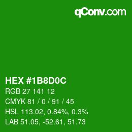 Color code: HEX #1B8D0C | qconv.com
