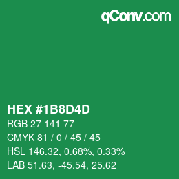 カラーコード: HEX #1B8D4D | qconv.com