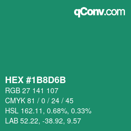 Color code: HEX #1B8D6B | qconv.com