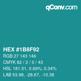 Color code: HEX #1B8F92 | qconv.com