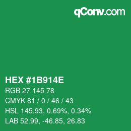 Color code: HEX #1B914E | qconv.com