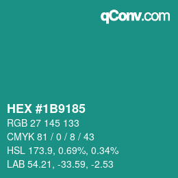 Color code: HEX #1B9185 | qconv.com