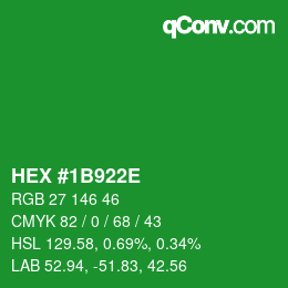 Color code: HEX #1B922E | qconv.com