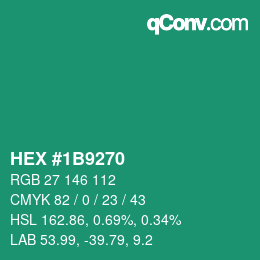 Color code: HEX #1B9270 | qconv.com