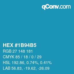 Farbcode: HEX #1B94B5 | qconv.com