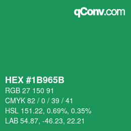 Color code: HEX #1B965B | qconv.com