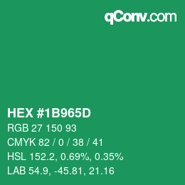 Color code: HEX #1B965D | qconv.com