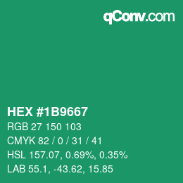 Color code: HEX #1B9667 | qconv.com
