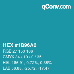 Código de color: HEX #1B96A6 | qconv.com