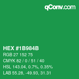Color code: HEX #1B984B | qconv.com