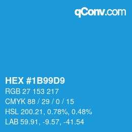 Color code: HEX #1B99D9 | qconv.com
