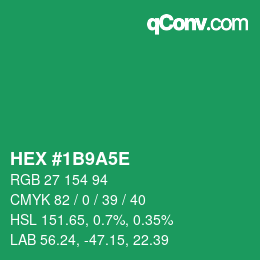 Farbcode: HEX #1B9A5E | qconv.com