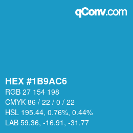 Color code: HEX #1B9AC6 | qconv.com