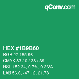 カラーコード: HEX #1B9B60 | qconv.com