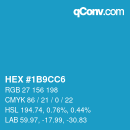 Color code: HEX #1B9CC6 | qconv.com