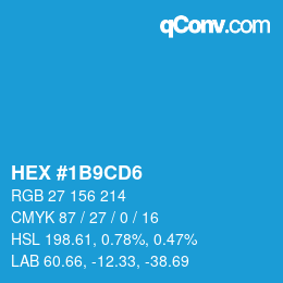 Color code: HEX #1B9CD6 | qconv.com