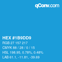 Color code: HEX #1B9DD9 | qconv.com