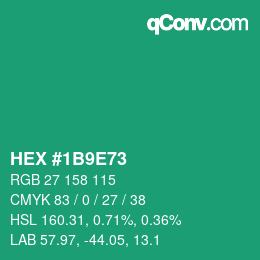 颜色代码: HEX #1B9E73 | qconv.com