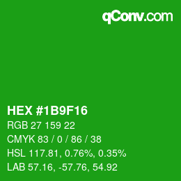 Color code: HEX #1B9F16 | qconv.com