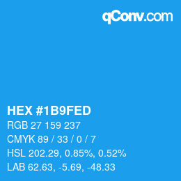 Color code: HEX #1B9FED | qconv.com