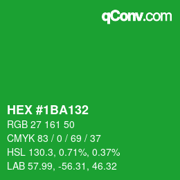 カラーコード: HEX #1BA132 | qconv.com