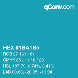 Color code: HEX #1BA1B5 | qconv.com