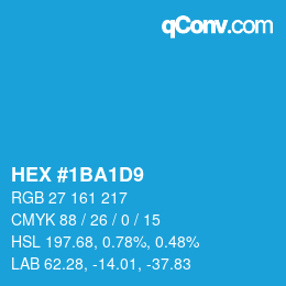 Color code: HEX #1BA1D9 | qconv.com