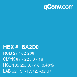 颜色代码: HEX #1BA2D0 | qconv.com