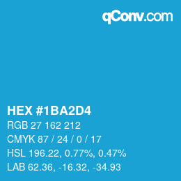 カラーコード: HEX #1BA2D4 | qconv.com