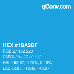 Color code: HEX #1BA2DF | qconv.com