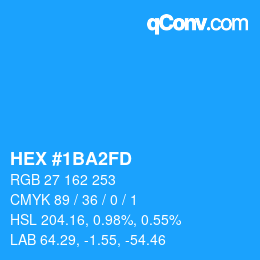 カラーコード: HEX #1BA2FD | qconv.com