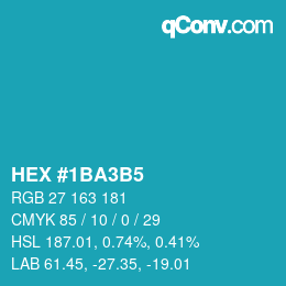 Color code: HEX #1BA3B5 | qconv.com