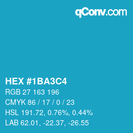 Color code: HEX #1BA3C4 | qconv.com