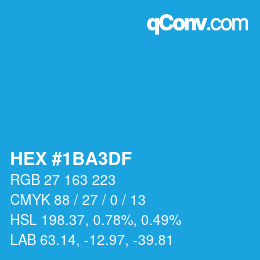 カラーコード: HEX #1BA3DF | qconv.com